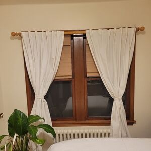 Cotton/Linen Drapes 2 Panels 56x96 With 2 Tie Backs